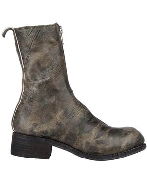Guidi Leather Boots With Front Zip - Gray