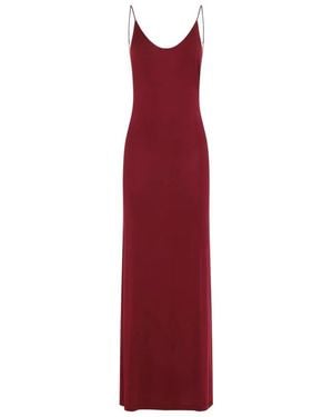 Saint Laurent Bordeaux Long Dress - Red