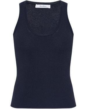 Max Mara Editta Ribbed-Knit Tank Top - Blue