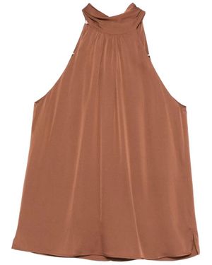 Silk95five Villette Silk Top - Brown