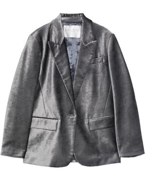 forte_forte Stretch Velvet Masculine Jacket - Grey