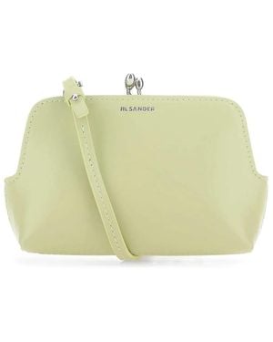 Jil Sander Pastel Leather Micro Goji Crossbody Bag - Yellow
