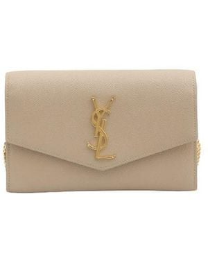 Saint Laurent Pochette Uptown Con Catena - Natural