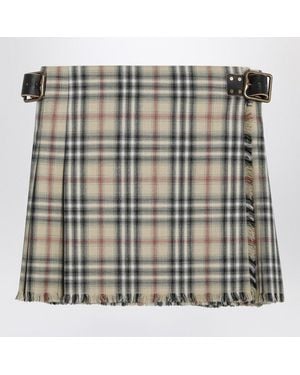 Burberry Wool Mini Kilt With Check Pattern - Multicolour