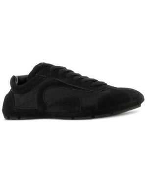 Prada Recycled Polyamide Recycled Polyester Calf Leather Flat Shoes - Black