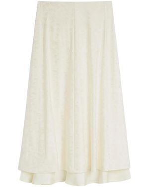 Jil Sander Falda Bordado Flores Crudo - White