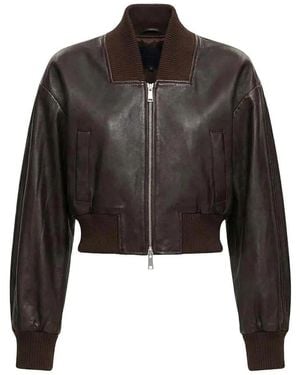 Self-Portrait Leather Jacket - Black