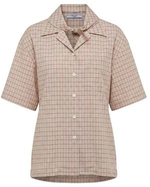 Prada Madras Print Shirt - Natural