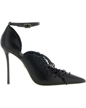 Dolce & Gabbana Dolce&Gabbana Leather Pumps With Lace-Up - Black