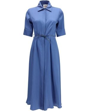 Crida Milano Baldo Chemisier Dress Cotton - Blue