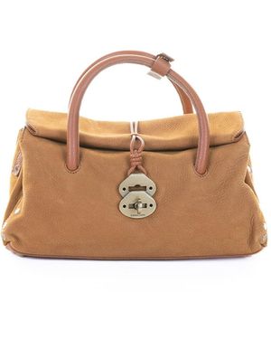 Zanellato Dotta Jones Brandy Suede Shoulder Bag - Natural