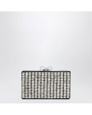Self-Portrait Crystal Mesh Clutch Bag - Metallic
