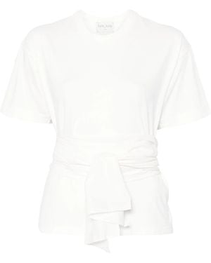 forte_forte Organic Cotton Knotted T-Shirt - White