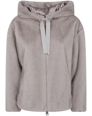 Herno Bomber Soft Faux Fur - Grey