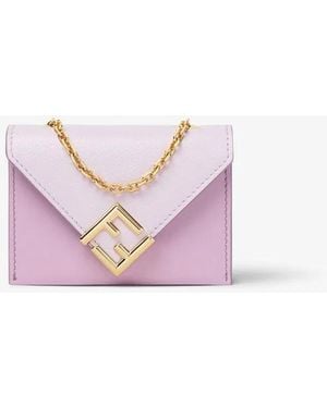 Fendi Card Case With Chain V.King/C - Pink