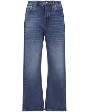 Studio Nicholson Denjo Wide Leg Forward Seam Pant - Blue