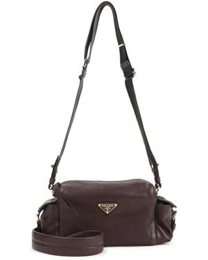 Prada Nappa Leather Shoulder Bag - Brown