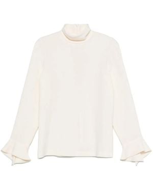 Alberto Biani High-Neck Blouse - White