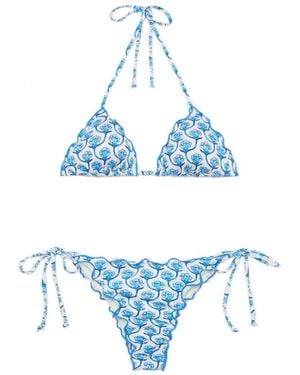 Mc2 Saint Barth Miami Cheeky Bikini Swimsuit - Blue