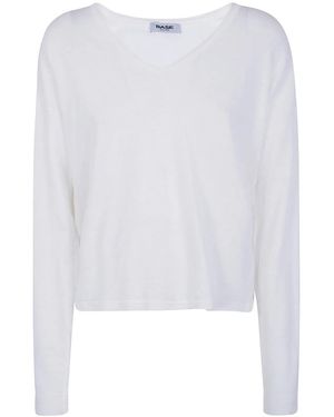 Base London V Neck Sweater - White