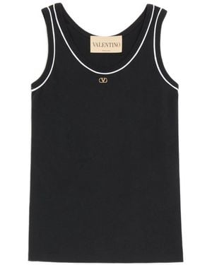 Valentino Garavani Cotton Jersey Top - Black