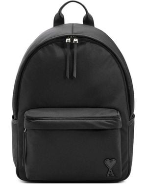 Ami Paris Nylon Backpack - Black