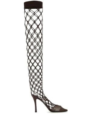Stella McCartney Chocolate Mesh Stella 100 Boots - Black