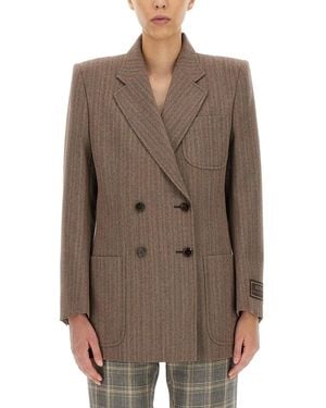 Gucci Herringbone Wool Jacket - Brown