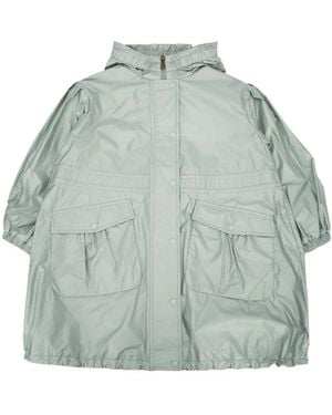 Moncler Jr Afet Long Parka - Green