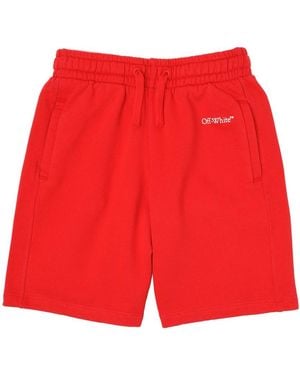 Off-White c/o Virgil Abloh Kids Diagonal Paint Sweatshorts - Red