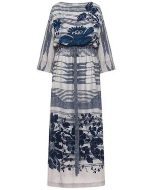 Pierre Louis Mascia Printed Silk Dress - Blue