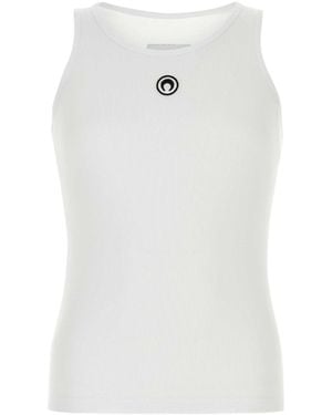 Marine Serre Stretch Cotton Tank Top - White