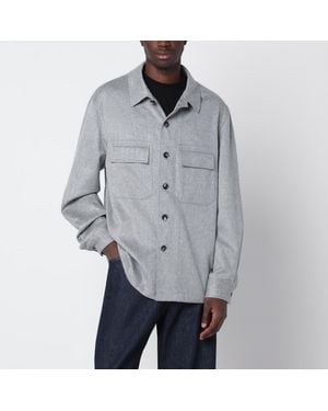 ZEGNA Mélange Cashmere Shirt Jacket - Grey