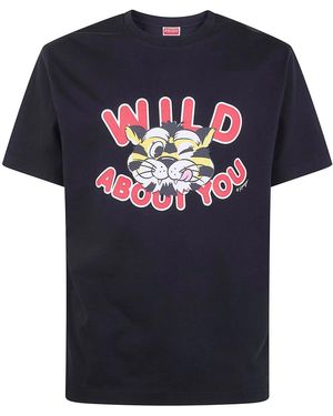 KENZO Wild Tiger' Cotton T-Shirt - Blue