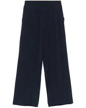 Seventy Crepe Mixed Silk Pants - Blue