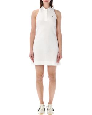 Lacoste Sleeveless Cotton Polo Dress - White