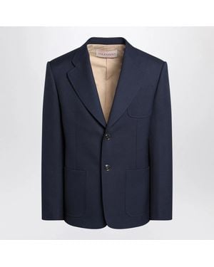 Valentino Single-Breasted Wool Jacket - Blue