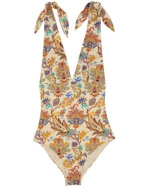 Etro Printed Onepiece Swimsuit - Metallic