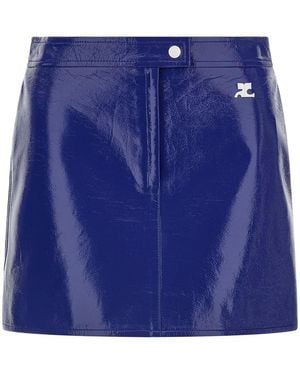 Courreges 'Reedition Vinyl' Skirt - Blue