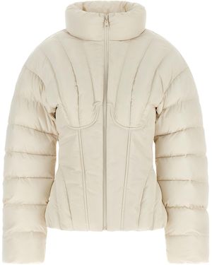 Elisabetta Franchi Exhausted Quilted Down Jacket - Natural
