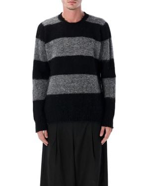 Howlin' Shaggy Bear Chunky Striped Wool Sweater - Black