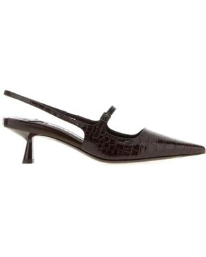 Jimmy Choo Chocolate Leather Didi 45 Court Shoes - Brown