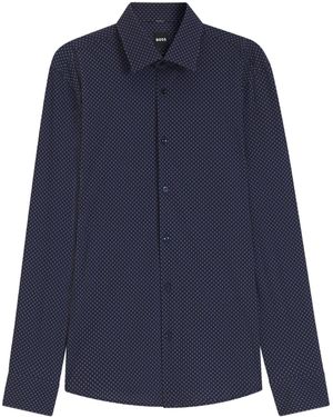 BOSS Viscose Polyester Elastane Shirt - Blue