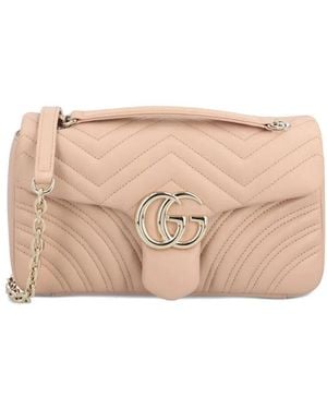 Gucci Gg Marmont Medium Shoulder Bag - Natural