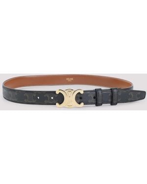 Celine Tan Triomphe Textile Medium 25 Mm Belt - Brown