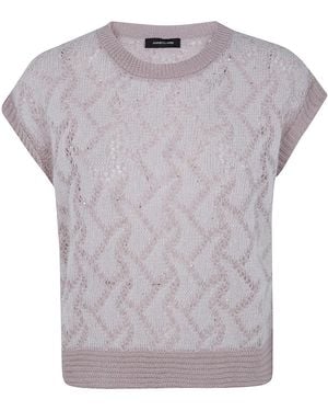 Anneclaire Short Sleeves Round Neck Sweater - Gray