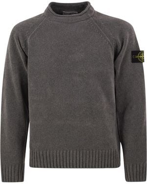 Stone Island Cotton Crew-Neck Knit Sweater - Gray