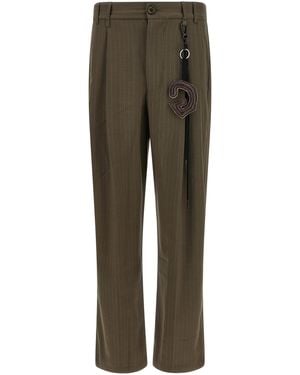 Song For The Mute Pinstripe Trousers - Brown