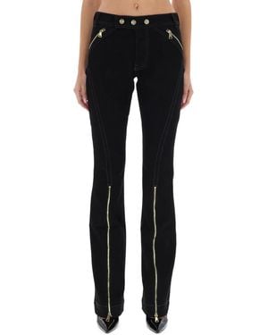 Versace Jeans Couture Pants With Zipper Detail - Black