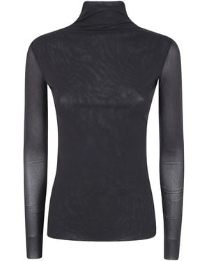 D.exterior Tulle Turtle Neck Sweater - Black